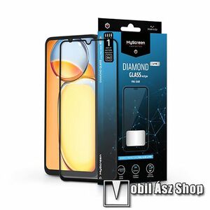 MYSCREEN DIAMOND GLASS LITE EDGE előlap védő karcálló edzett üveg - FEKETE - 9H, 0.33 mm, A teljes felületén tapad, a teljes kijelzőt védi - Xiaomi Redmi 13C / 13R / Poco C65 - GYÁRI kép