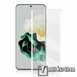 Full Glue UV Liquid előlap védő karcálló edzett üveg - 0.3mm, 9H, UV lámpával, ujjlenyomatolvasó támogatás - ÁTLÁTSZÓ - A TELJES KIJELZŐT VÉDI! - HUAWEI P60 / P60 Pro kép