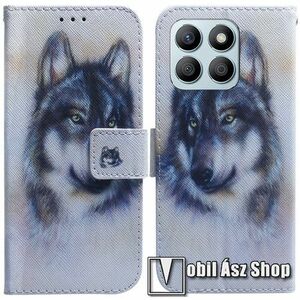 Notesz / mappa tok - FARKAS MINTÁS - oldalra nyíló, rejtett mágneses záródás, bankkártyatartó zsebek, asztali tartó funkció, szilikon belső - HUAWEI Honor X8b kép