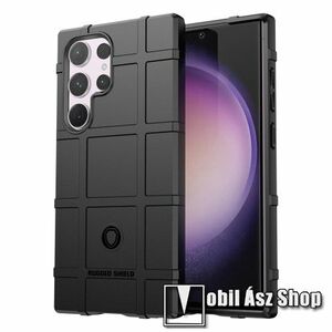 OTT! RUGGED SHIELD szilikon védő tok / hátlap - matt, ERŐS VÉDELEM - FEKETE - SAMSUNG Galaxy S24 Ultra 5G (SM-S928) kép