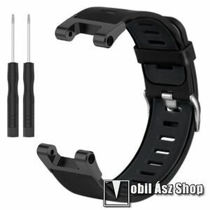 Okosóra szíj - szilikon - FEKETE - 245mm hosszú, csavarhúzóval, TENGELY NÉLKÜL! - Xiaomi Amazfit T-Rex / Amazfit T-Rex Pro / Amazfit Ares kép