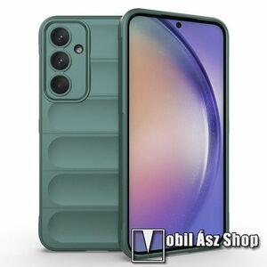 OTT! RUGGED SHOCK szilikon védő tok / hátlap - ZÖLD - mikroszálas szövettel bevont belsővel, erősített sarkok, kameravédelemmel, ERŐS VÉDELEM - SAMSUNG Galaxy A55 5G (SM-A556) kép