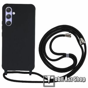 Szilikon védő tok / hátlap - FEKETE - állítható nyakpánt - SAMSUNG Galaxy A35 5G (SM-A356) kép
