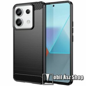 OTT! CARBON szilikon védő tok / hátlap - FEKETE - karbon mintás, ERŐS VÉDELEM! - Xiaomi Redmi Note 13 Pro 5G / Poco X6 5G kép