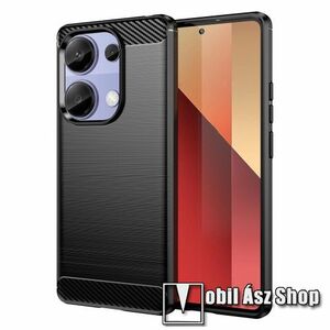 OTT! CARBON szilikon védő tok / hátlap - FEKETE - karbon mintás, ERŐS VÉDELEM! - Xiaomi Redmi Note 13 Pro 4G / Poco M6 Pro 4G kép