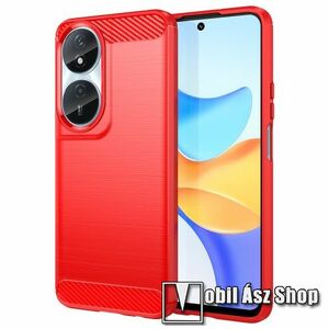 OTT! CARBON szilikon védő tok / hátlap - PIROS - karbon mintás, ERŐS VÉDELEM! - HUAWEI Honor 90 Smart / X7b / X7b 5G / Play 50 Plus / Play 8T kép