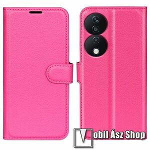 WALLET notesz tok / flip tok - RÓZSASZÍN - asztali tartó funkciós, oldalra nyíló, rejtett mágneses záródás, bankkártyatartó zseb, szilikon belső - HUAWEI Honor 90 Smart / X7b / X7b 5G / Play 50 Plus / Play 8T kép