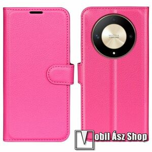 WALLET notesz tok / flip tok - MAGENTA - asztali tartó funkciós, oldalra nyíló, rejtett mágneses záródás, bankkártyatartó zseb, szilikon belső - HUAWEI Honor Magic6 Lite / Honor X9b kép