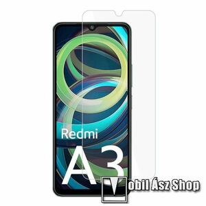 Előlap védő karcálló edzett üveg - 0, 3 mm vékony, 9H, Arc Edge, A képernyő sík részét védi - Xiaomi Redmi A3 / Poco C61 kép
