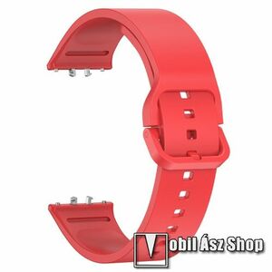 Okosóra szíj - PIROS - szilikon, 123mm + 92mm hosszú - SAMSUNG Galaxy Fit 3 (SM-R390) kép