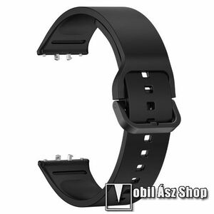 Okosóra szíj - FEKETE - szilikon, 123mm + 92mm hosszú - SAMSUNG Galaxy Fit 3 (SM-R390) kép