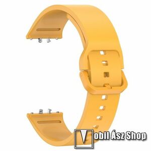 Okosóra szíj - CITROMSÁRGA - szilikon, 123mm + 92mm hosszú - SAMSUNG Galaxy Fit 3 (SM-R390) kép