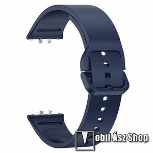 Okosóra szíj - SÖTÉTKÉK - szilikon, 123mm + 92mm hosszú - SAMSUNG Galaxy Fit 3 (SM-R390) kép