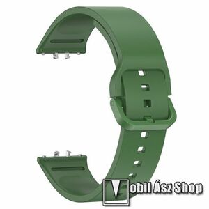 Okosóra szíj - ZÖLD - szilikon, 123mm + 92mm hosszú - SAMSUNG Galaxy Fit 3 (SM-R390) kép