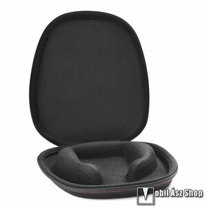 Univerzális hordozó táska, tartó sport fülhallgatókhoz, EVA ütődésálló, Cipzáros, Cseppálló, Puha belső, Erős védelem, 200 x 180 x 36mm, Fekete kép