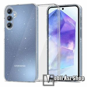Szilikon védő tok / hátlap - csillogó csillámos flitterrel díszített - ÁTLÁTSZÓ - SAMSUNG Galaxy A55 5G (SM-A556) kép