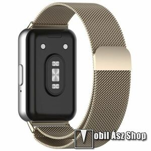 Okosóra milánói szíj - rozsdamentes acél, légáteresztő, mágneses csat - PEZSGŐARANY - 223mm hosszú - SAMSUNG Galaxy Fit 3 (SM-R390) kép