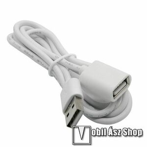 UNIVERZÁLIS USB APA / USB ANYA hosszabbító kábel - FEHÉR - USB 2.0 ANYA / USB 2.0 APA csatlakozó, 1m hosszú kábel kép