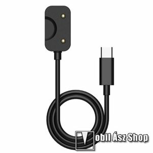 Okosóra mágneses USB töltő - Type-C csatlakozó, 50cm hosszú - FEKETE - SAMSUNG Galaxy Fit 3 (SM-R390) kép