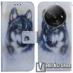 Notesz / mappa tok - FARKAS MINTÁS - oldalra nyíló, rejtett mágneses záródás, bankkártyatartó zsebek, asztali tartó funkció, szilikon belső - Xiaomi Redmi A3 / Poco C61 kép