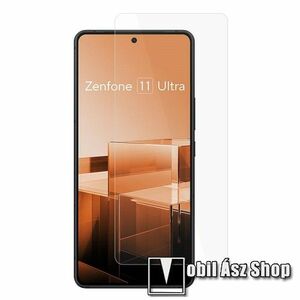 ASUS ROG Phone 9, 9 Pro, Zenfone 11 Ultra, Előlapvédő karcálló edzett üveg, Üvegfólia, 0, 3 mm vékony, 9H, Arc Edge, A képernyő sík részét védi kép