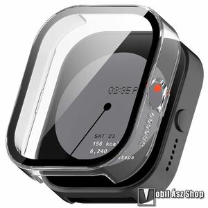 Nothing CMF Watch Pro (D395), Okosóra műanyag védőtok, Keret, 9H edzett üvegfólia, Átlátszó kép