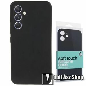 Xpro Soft Touch szilikon védő tok / hátlap - kameravédelemmel, mikroszálas szövettel bevont belsővel - FEKETE - SAMSUNG Galaxy S23 FE (SM-S711) - GYÁRI kép