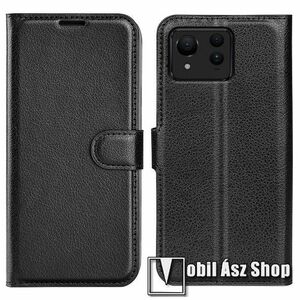 WALLET notesz tok / flip tok - FEKETE - asztali tartó funkciós, oldalra nyíló, rejtett mágneses záródás, bankkártyatartó zseb, szilikon belső - ASUS Zenfone 11 Ultra (AI2401) kép