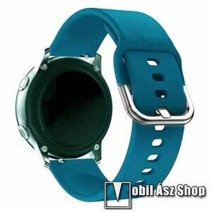 Okosóra szíj - VILÁGOSKÉK - szilikon - 85mm + 125mm hosszú, 20mm széles - SAMSUNG Watch4 40mm / 42mm / 44mm / 46mm / Watch5 40mm / 44mm/ Pro / Active2 40mm / 44mm / Amazfit GTS 4 / HUAWEI Watch GT 3 42mm / Venu Sq2 40mm kép