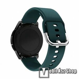 Okosóra szíj - szilikon - ZÖLD - 123mm + 85mm hosszú, 22mm széles - HUAWEI Watch GT 3 46mm / GT 3 Pro 46mm / Watch 3 46mm / Watch 3 Pro 48mm / SAMSUNG Watch3 45mm / Xiaomi Watch S2 / Amazfit GTR 4 46mm kép