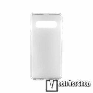 Szilikon védő tok / hátlap - ÁTTETSZŐ - fényes szélű, matt áttetsző hátlap - SAMSUNG Galaxy S10 Plus (SM-G975) kép