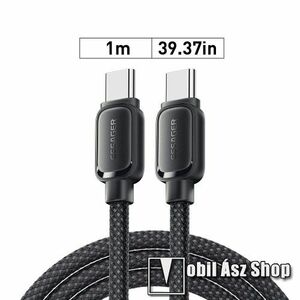 ESSAGER adatátvitel adatkábel és töltő - Type-C / Type-C csatlakozás, 1m hosszú, törésgátló, 100W, 7A, gyorstöltés támogatás, 480Mbps adatátviteli sebesség, szövettel bevont, mágnesesen összetapad - FEKETE - ES-X56 - GYÁRI kép