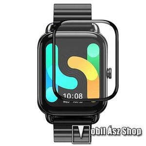 Okosóra PET képernyővédő fólia - FEKETE - 1db, törlőkendővel - A TELJES ELŐLAPOT VÉDI! - Xiaomi Haylou RS4 (LS12) / RS4 Plus (LS11) kép