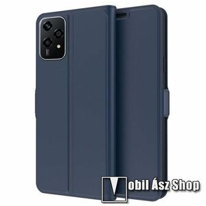 SLIM WALLET notesz / mappa tok - SÖTÉTKÉK - oldalra nyíló, asztali tartó funkciós, bankkártyatartó zseb, szilikon belsővel, mágneses záródás - HUAWEI Honor 200 Lite kép