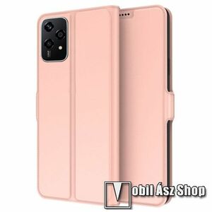 SLIM WALLET notesz / mappa tok - ROSE GOLD - oldalra nyíló, asztali tartó funkciós, bankkártyatartó zseb, szilikon belsővel, mágneses záródás - HUAWEI Honor 200 Lite kép
