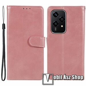 WALLET notesz tok / flip tok - ROSE GOLD - asztali tartó funkciós, oldalra nyíló, rejtett mágneses záródás, bankkártyatartó zsebek, szilikon belső - HUAWEI Honor 200 Lite kép