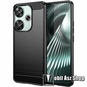 OTT! CARBON szilikon védő tok / hátlap - FEKETE - karbon mintás, ERŐS VÉDELEM! - Xiaomi Redmi Turbo 3 / Poco F6 kép
