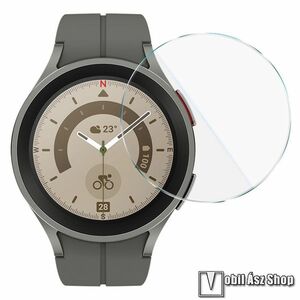 IMAK okosóra előlap védő karcálló edzett üveg - 1db - 0.3mm, 9H, felhelyezést segítő kerettel, A képernyő sík részét védi - SAMSUNG Galaxy Watch5 Pro (SM-R925F) - GYÁRI kép
