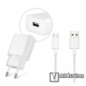 HUAWEI hálózati töltő USB aljzattal - 5V/2A, 10W, gyorstöltés támogatás + LX1121 USB / Type-C adatátvitel és töltő kábellel - FEHÉR - AP81 / HW-050200E02_LX1121 - GYÁRI kép