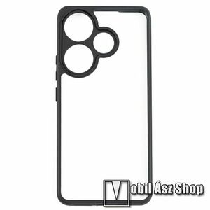 OTT! TRANSPARENT műanyag védő tok / átlátszó hátlap - FEKETE / ÁTLÁTSZÓ - szilikon szegély, erősített sarkok - ERŐS VÉDELEM! - Xiaomi Redmi Turbo 3 / Poco F6 kép