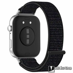 Okosóra szíj - FEKETE - szövet, légáteresztő, tépőzáras - 211mm hosszú - HUAWEI Watch Fit 3 kép