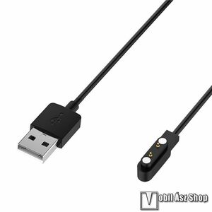 Okosóra mágneses USB töltő - FEKETE - 60cm hosszú - Xiaomi Haylou RT2 LS10 / Haylou Solar LS05 / Yamay SW022 / Ticwatch GTX/CXB01 / Haylou RT LS05S / Imilab KW66 / Imilab W12 / GS LS09A / Solar Plus RT3 / LS16 / Xplora XG02 kép