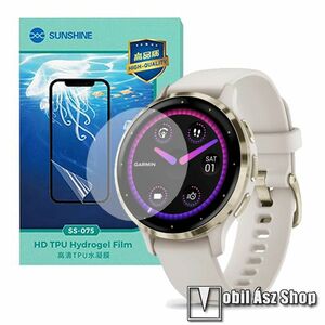 Garmin Venu® 3S 41mm, Sunshine Hydrogel TPU okosóra képernyővédő fólia, Ultra Clear, Önregeneráló!, 1db kép