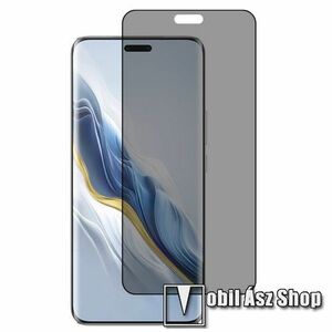 Privacy Anti-Peep előlap védő karcálló edzett üveg - FEKETE - 9H, betekintés elleni védelemmel - A TELJES KIJELZŐT VÉDI! - HUAWEI Honor Magic6 Pro kép