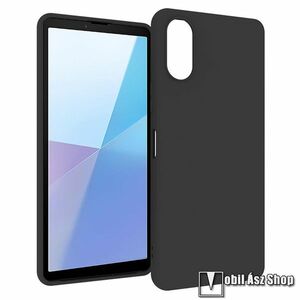 Szilikon védő tok / hátlap - MATT - FEKETE - SONY Xperia 10 VI kép