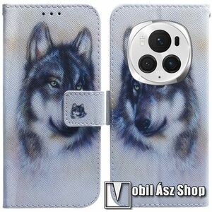 Notesz / mappa tok - FARKAS MINTÁS - oldalra nyíló, rejtett mágneses záródás, bankkártyatartó zsebek, asztali tartó funkció, szilikon belső - HUAWEI Honor Magic6 Pro kép