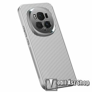 OTT! STREAK műanyag védő tok / hátlap - EZÜST - szilikon szegély, hullámos textúra, kameravédelemmel, erősített sarkok - ERŐS VÉDELEM! - HUAWEI Honor Magic6 Pro kép