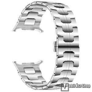 Samsung Galaxy Watch Ultra, Okosóra szíj, Rozsdamentes acél, speciális pillangó csat, Ezüst kép