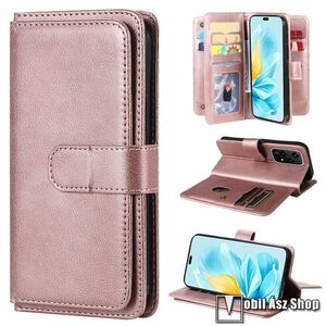 Honor 200 Lite, Telefontok, Notesz, Asztali tartó, Oldalra nyíló, Patent, Pénztárca, Bankkártyatartó, PU bőr, TPU, Rose Gold kép