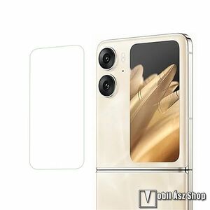 Hátlapi kijelző védő karcálló edzett üveg - ÁTLÁTSZÓ - 1db, 9H, 0, 3mm, Arc Edge, a kijelző sík részét védi - OPPO Find N2 Flip kép